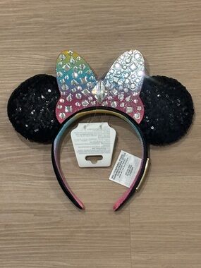 NWT Disneyland 70th Anniversary Rainbow bejeweled Minnie ears Headband